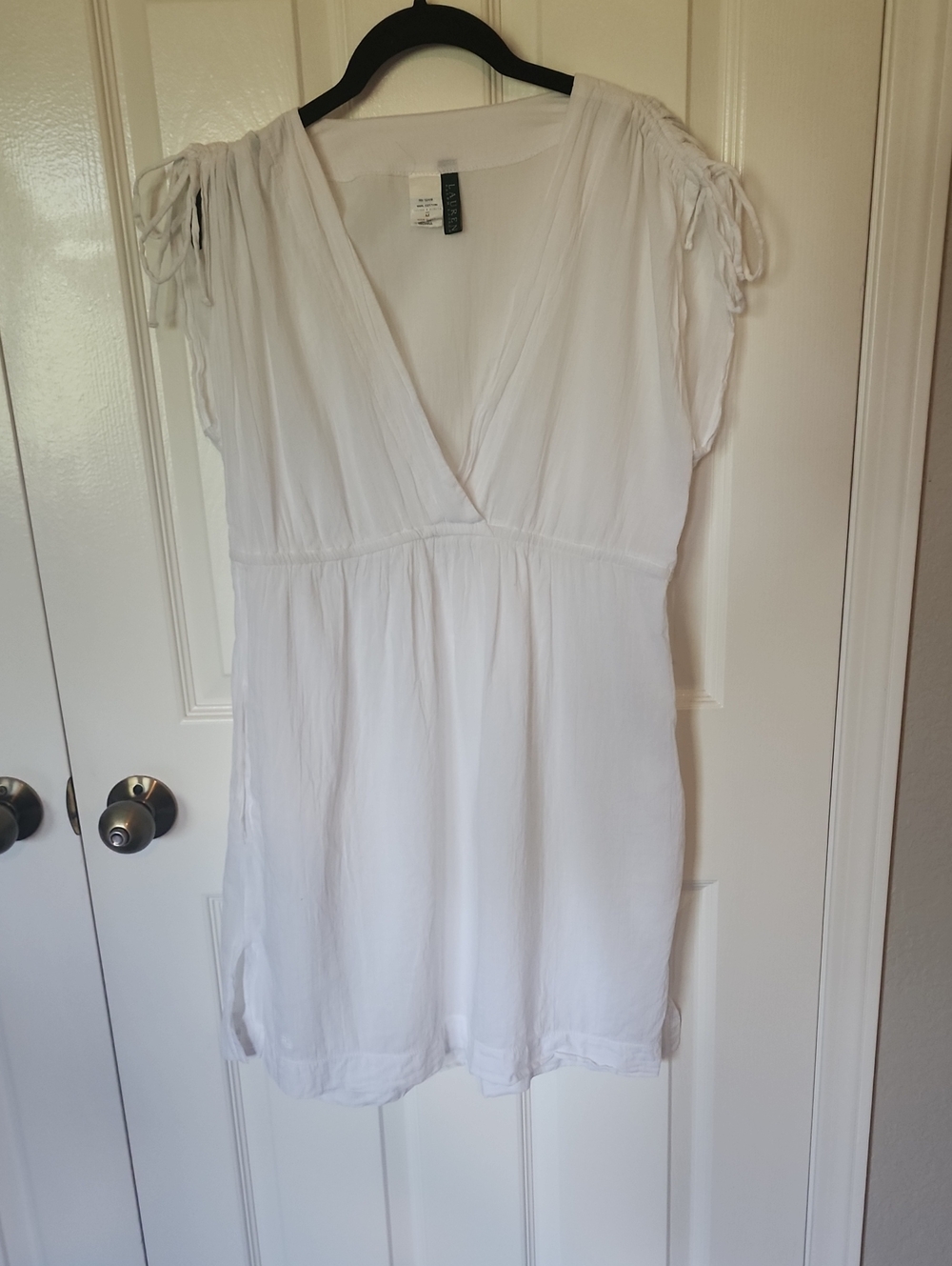 Ralph Lauren Bright White Cover Up Lightweight V-Neck With Pockets.